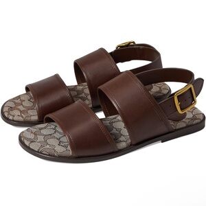 Coach Brown Sandals with Gold Buckle